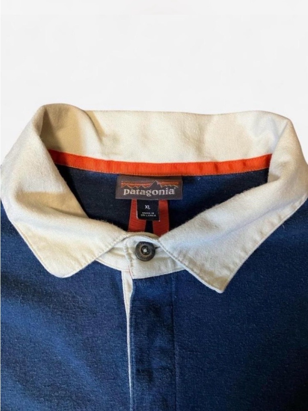 Patagonia Classic Long-Sleeve Rugby Shirt Navy with Cream Collar Men’s Size XL - Picture 4 of 5